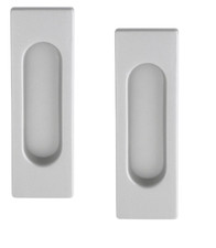 2x Accès Shell Chrome Mat Poignée de Porte Coulissante 125x40 MM Coquille