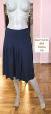 Aventures des Toiles Taille 40 💕 jupe plissée bleu marine taille élastiqué