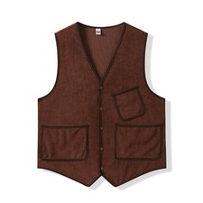 Gilet En Velours Côtelé Pour Hommes Sans Manches Cardigan Blazer Rétro M-3XL