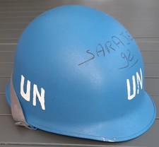 Superbe Casque lourd USM1 ONU United Nations UN daté 1973 ORIGINAL Sarajevo 92