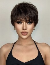Perruque Wig Brune Femme Coupe