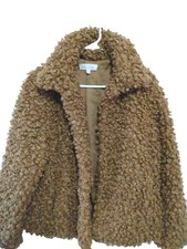Philosophy Republic Clothing Bronze Brown Faux Fur Teddy Bear Coat Womens L