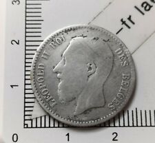 B05302 pièce de monnaie argent 1 franc belge 1867 Leopold II légende française 