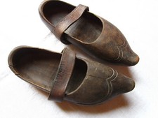 Antique 19th Century Leather Straps Clogs