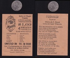 Cuba small advertising card for a hair salon in Havana, 1920s