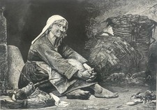 Vieille bretonne au marché et