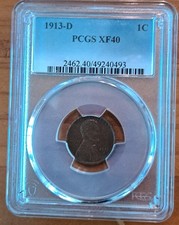 1913-D PCGS XF40 Lincoln Cent