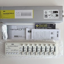 Korg nanoKONTROL2 Slimline USB MIDI Controller DAW Fader Knob Pad White Tested