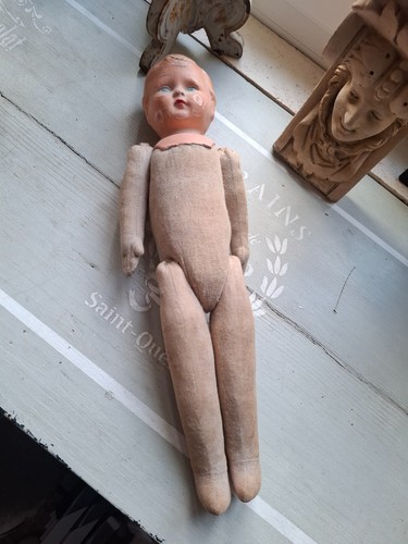 Poupée ancienne tissus - poupée,