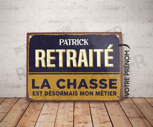 Plaque métal vintage chasse