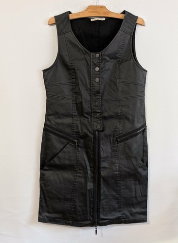 Robe noire faux cuir - , coton