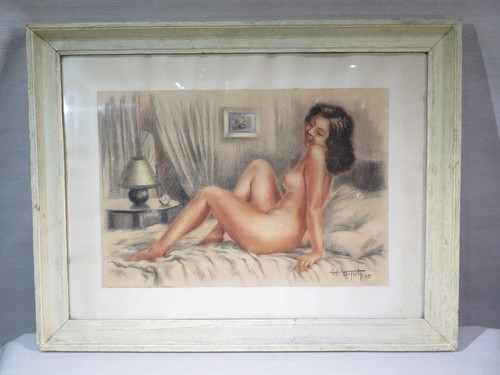 Ayot ancien tableau - ancien, fusain