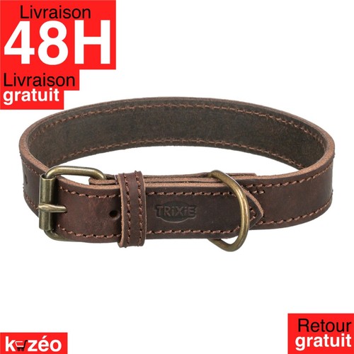 Collier chien trixie cuir - collier,