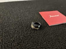 Baccarat Crystal Gold Border Black Shell Ring Size 51