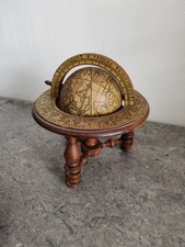 Small Wooden Globe Made In Italy. Vintage Mappemonde