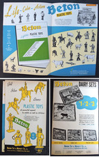 RARE Vtg 1950 DEALER Ad - Beton Bergen Plastic Toy Soldier Western Farm