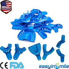 12Pcs Dental Impression Trays Perforated Plastic Autoclavable Trays S/M/L/XL U/L