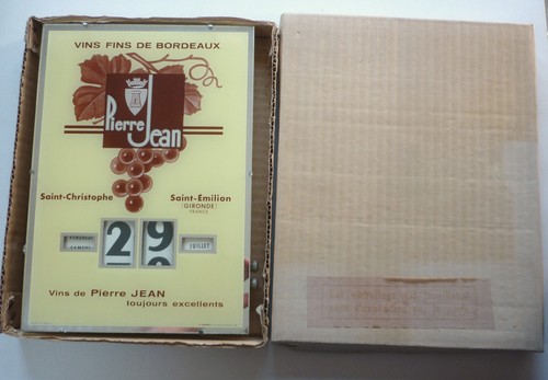 Calendrier publicitaire verre