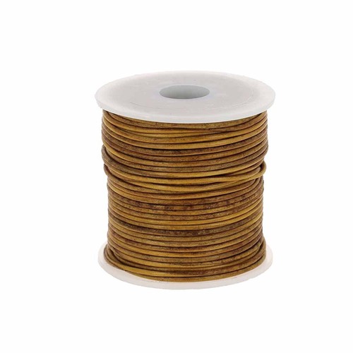 Lacet cuir teinté rond - en,
