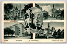 Postcard Kassa Hungary National Theatre Jakab Palace Rakoczi Statue City Views