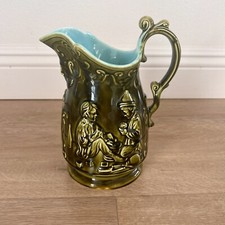 Antique 1874-1909s Villeroy & Boch Dresden V+ B Green Vb Water Jug Pitcher 9”
