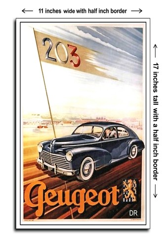 1951 peugeot 203 11x17 - peugeot,