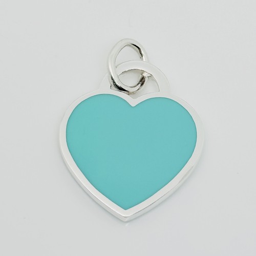 Tiffany blue enamel heart - &,