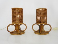 Paire de lampes en bambou