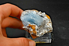 Baryte Bleue de Nador Maroc mineraux de collection  amas 60x46mm Barytine