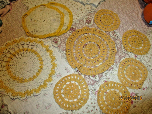 Lot napperons crochet blanc - napperons,