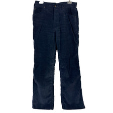 Vintage Levi Strauss Movin' On Dark Blue Velour Corduroy Bootcut Pants Waist 30"