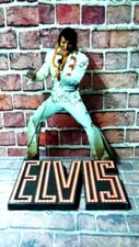 ELVIS PRESLEY - FIGURINE EN BOIS III - 20 cm carton fibre viniyl/plot - Argen...