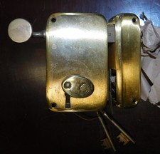 OLD JD BRONZE ZIPPER LOCK WITH 2 KEYS. 120x75mm . NEW VINTAGE