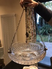 UNIQUE ANTIQUE  LEAD  CRYSTAL PLAFONNIER CEILING LIGHT LAMP