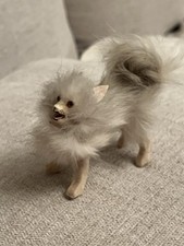 Antique Spitz Salon Dog For Doll Companion Realistic Dollhouse Piece 3.5” Long