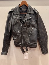BUCO Horsehide J-24 Harley Bates LEATHER JACKET Medium Black Vintage Chopper