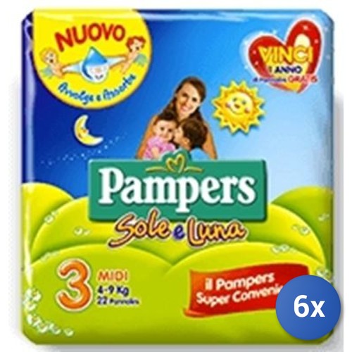 Pack pampers couches midi - 6x,