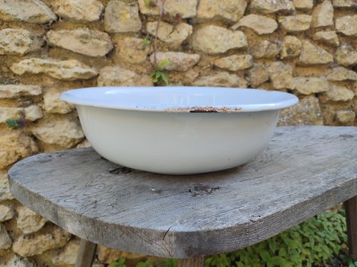 Ancienne bassine émaillée - bassine,