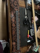 Guitare Sangles Épaule Ceintures Réglable/ Écaille Serpent Et Chaîne Triplex