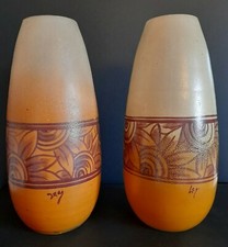  Paire de vases en  verre