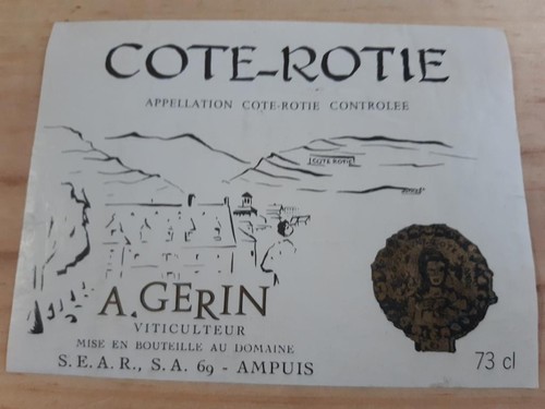 étiquette vin côte rôtie - étiquette,