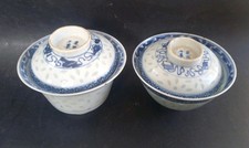2 Bols Chinois Blanc Bleu