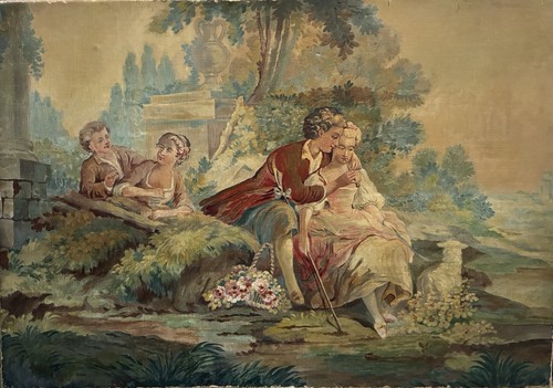 Tableau ancien scène - scène, galante