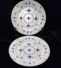 (SET OF 2)  Royal Copenhagen Blue Fluted Plain 299 7.5" Salad Plates ~EXCELLENT