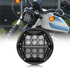 for Harley Dyna Super Glide FXD Newest 5.75 inch LED Round Headlight w/Amber DRL