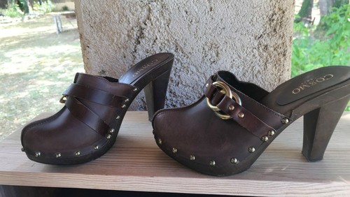 Cosmo sabots talon cuir marron - cosmo,