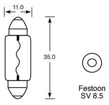 10 x Genuine LUCAS LLB239 C5W Festoon Bulbs