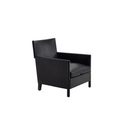 1 Club Vivette Luca Meda Molteni armchair vintage design black leather decor 1980