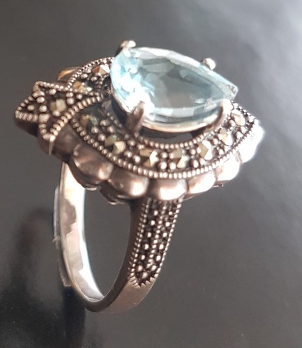 Bague argent marcassite - bague,