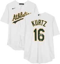 Nick Kurtz Athletic's Autographed White Nike Replica Jersey